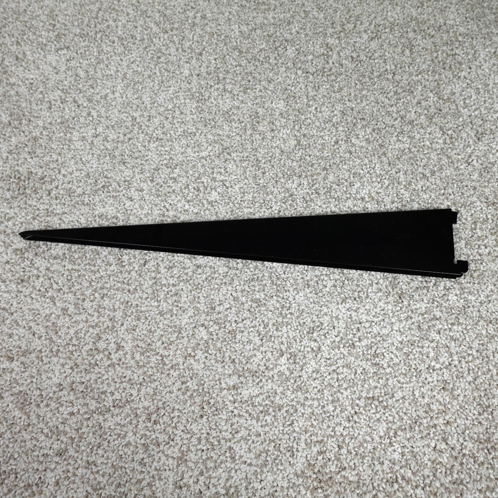 Black Metal 18.5 Inch Slotted Wall Shelf Bracket Tapered Support Dual Trakβ
